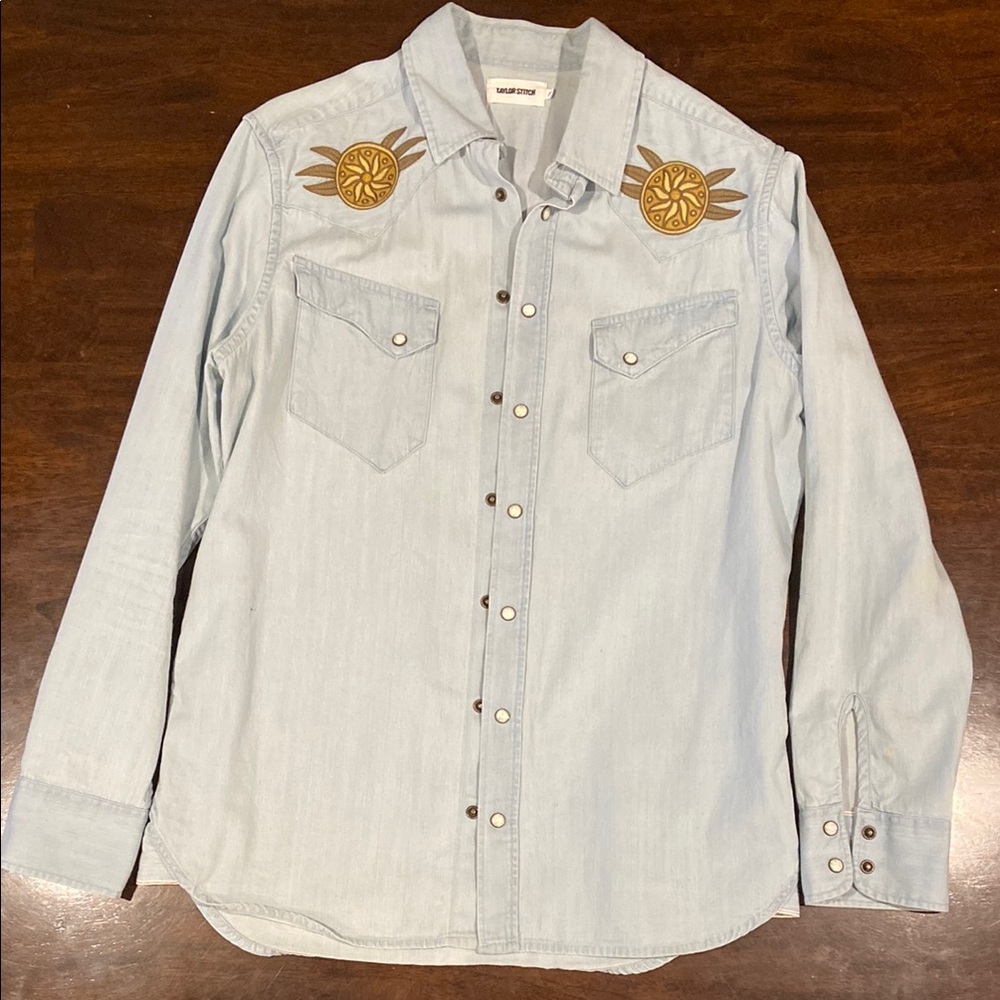 Taylor Stitch Light Blue Western Shirt